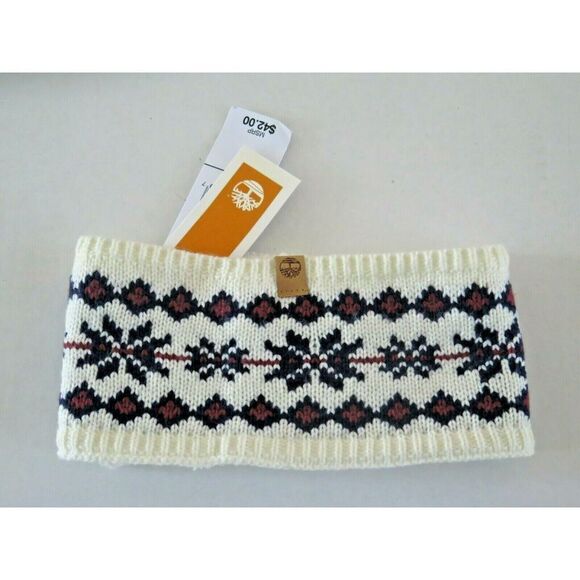 Timberland Fleece Lined Sherpa Fair Isle Headband Hat Knit - Picture 1 of 4